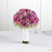 Lavender Rose & Gypsophila Bridal Bouquet.