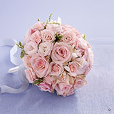 Soft Pink Rose & Orchid Bridesmaid Bouquet.