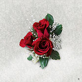 Triple Red Rose Corsage.